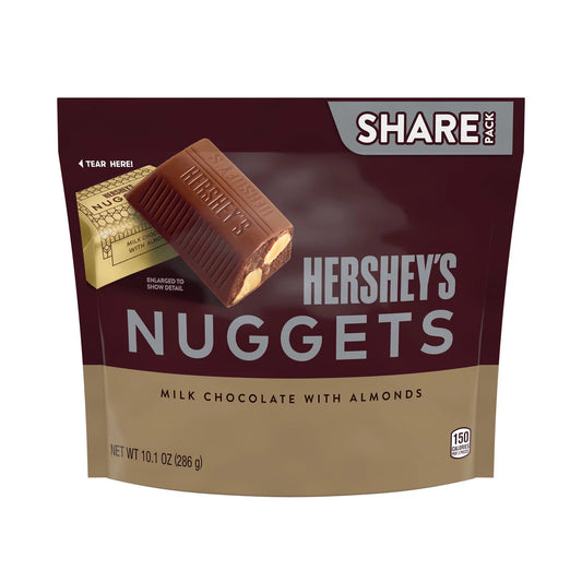 Hershey's Nuggets de chocolate con leche y almendras de , paquete para compartir de 286gr