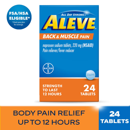 Aleve Back and Muscle Pian Tabletas de naproxeno  24 und