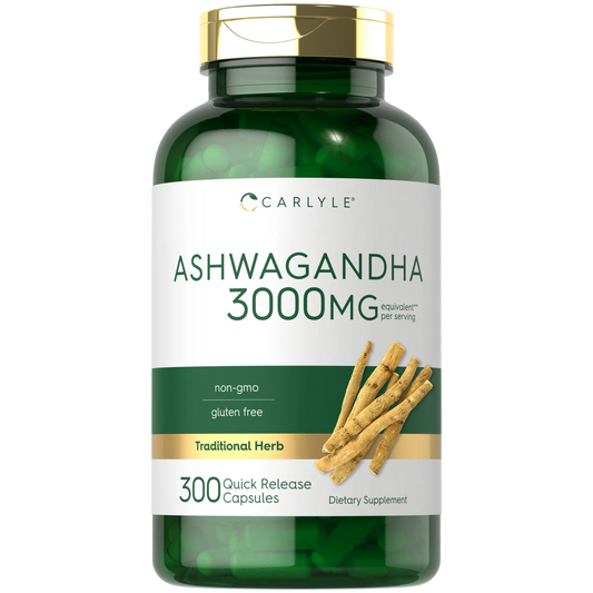 Carlyle Suplemento Ashwagandha de 3000 mg  300 cápsulas