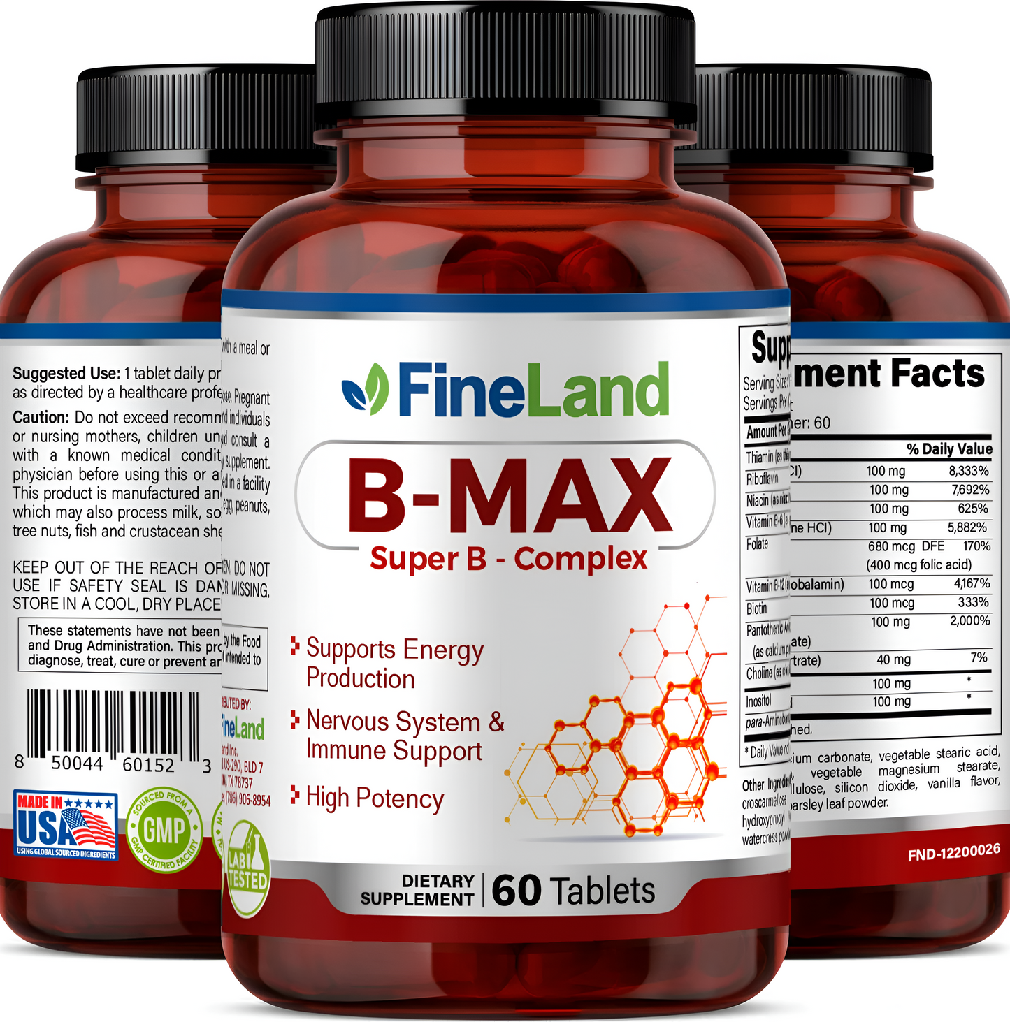 B-Max super B-complex , Fineland - 60 tabletas