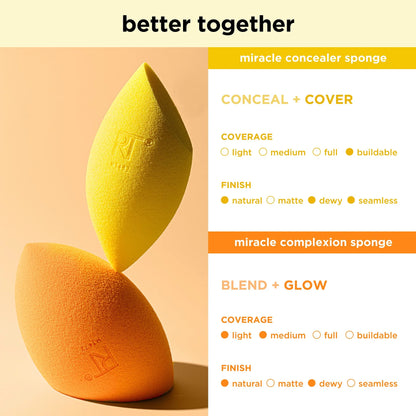Real Techniques DUO DE ESPONJAS Miracle Complexion Sponge + Concealer Sponge Duo