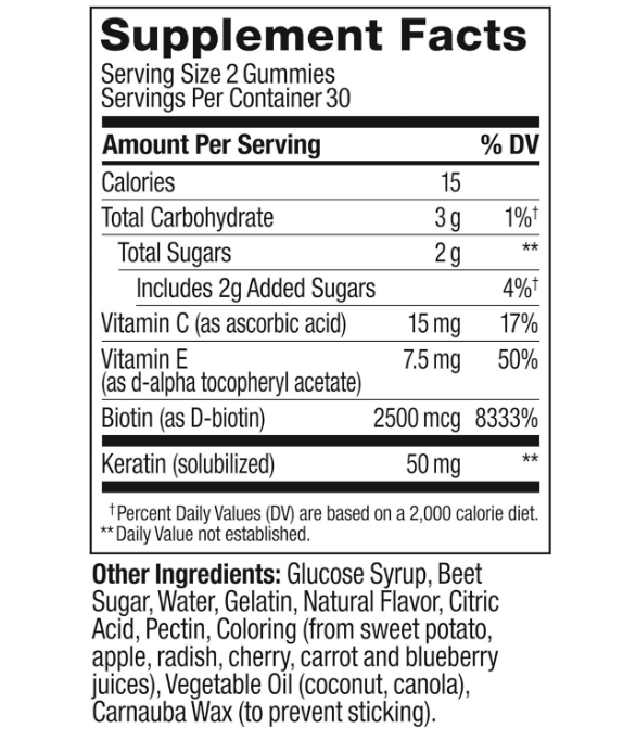 OLLY Undeniable Beauty hair, skin & nails - con biotina, vitamina C, keratin - 60 gummies