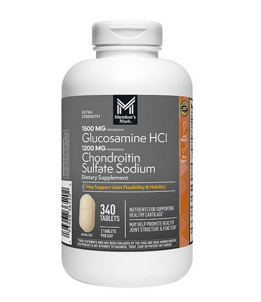Member's Mark Extra Strength Glucosamine HCl and Chondroitin Sulfate Sodium , 340 tabletas