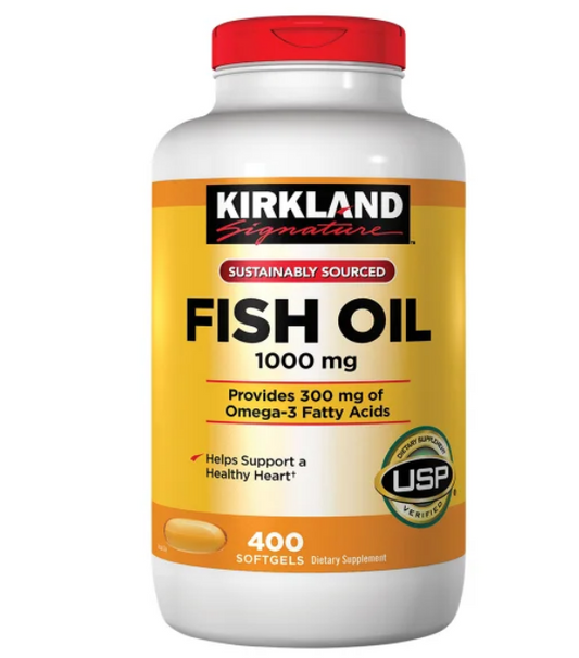 Kirkland Signature Fish Oil 1000mg , 400 Capsulas blandas