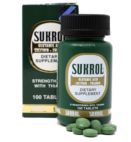 Sukrol, Ácido Glutámico, Lecitina y Thiamin, 100 Tabletas