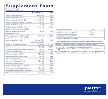 Pure Encapsulations - Nutrient 950º SIN Hierro, 360 capsulas