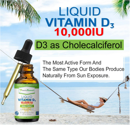 Power by Naturals - Liquid Vitamina D3- 10,000IU, 30ml