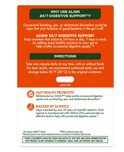 Probiotico Align , Apoyo digestivo , 84 Capsulas