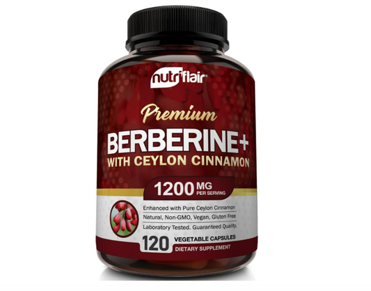 Berberine+ ceylon cinnamon 1200mg Nutriflair , 120 capsulas