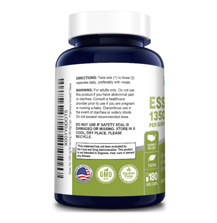 NusaPure Essiac Tea 1350mg , 180 capsulas