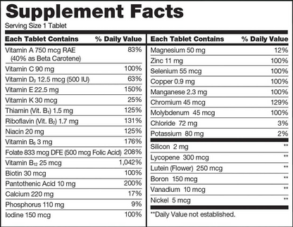 Kirkland Multivitaminas y minerales para adultos  50+ , 400 tabletas