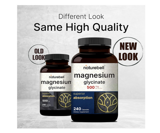 Glysinate de Magnesio 500mg , 240 capsulas  - Naturebell