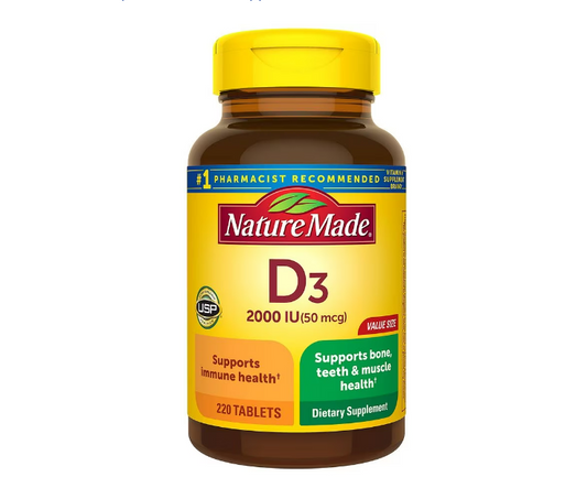 Vitamina D3 2000 IU (50 mcg) 220 tabletas - Nature Made