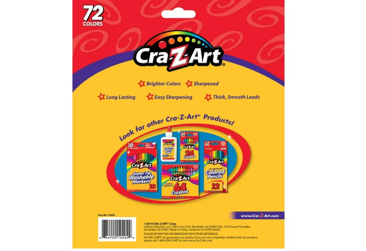 Cra-Z-Art Lápices de colores de madera real, tajados, fuertes y borrables