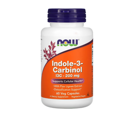 NOW, Indol-3-Carbinol, 200 mg, 60 cápsulas vegetales