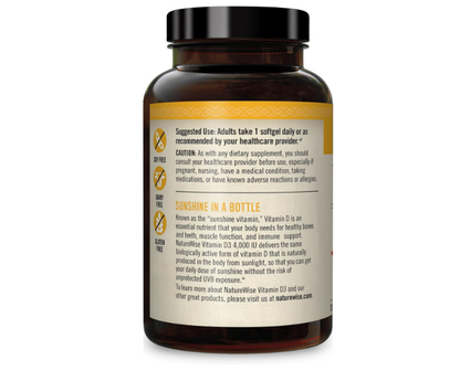 Vitamina D3 100mcg(4,000IU), 360 capsulas - Nature Wise