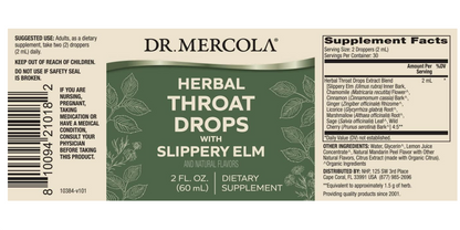 Dr. Mercola Suplemento dietético de hierbas para la garganta con olmo resbaladizo, 2oz
