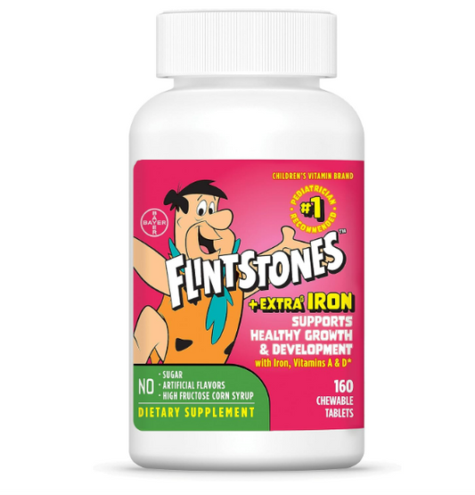 Flintstones Vitaminas  masticables para niños con hierro multivitamínico  160 unidades