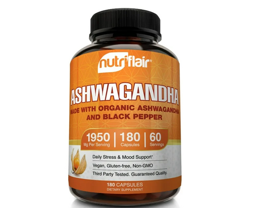 Ashwagandha 1950mg , 180 capsulas - Nutriflair