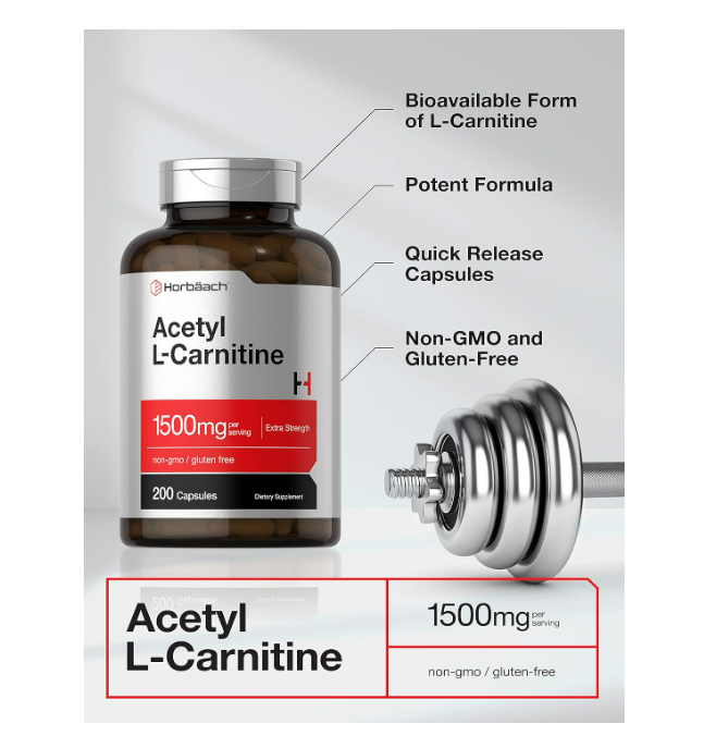 Horbaach Acetyl L-Carnitina 1500mg | 200 Cápsulas
