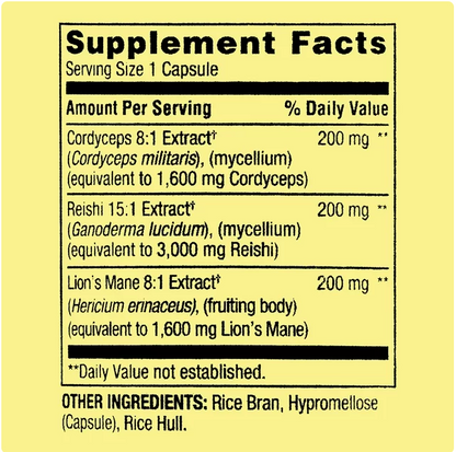 Mushroom complex 6,200mg , 30 capsulas vegetarianas - Spring Valley