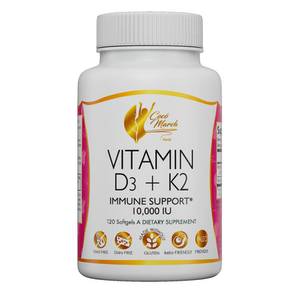 Vitamina D3 + K2 10,000 IU - 120 capsulas