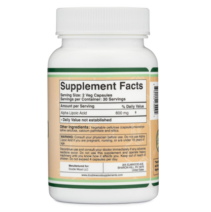 Alpha Lipoic acid 600mg , 60 capsulas - Double Wood