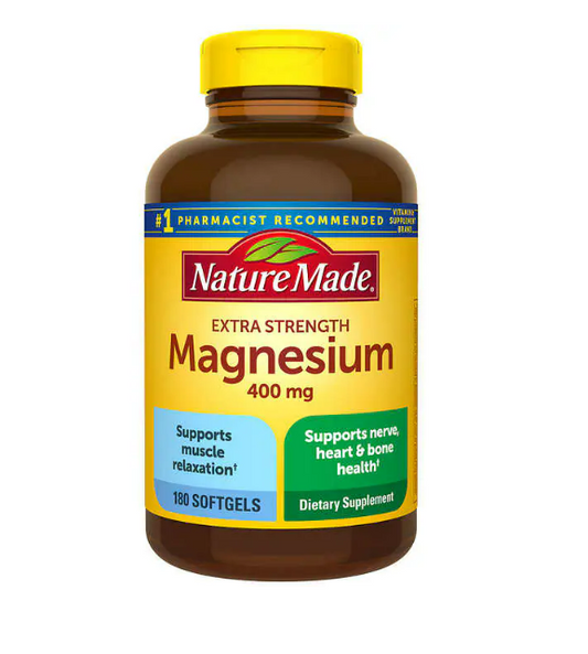 Magnesio Extra Fuerte 400 mg  Nature Made, 180 Capsulas