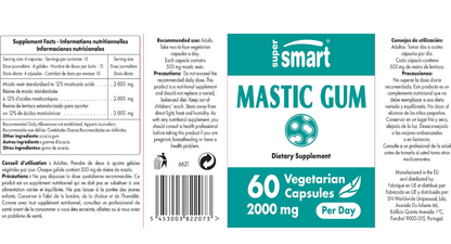 Mastic Gum 2000mg , 60 capsulas vegetarianas - Supersmart