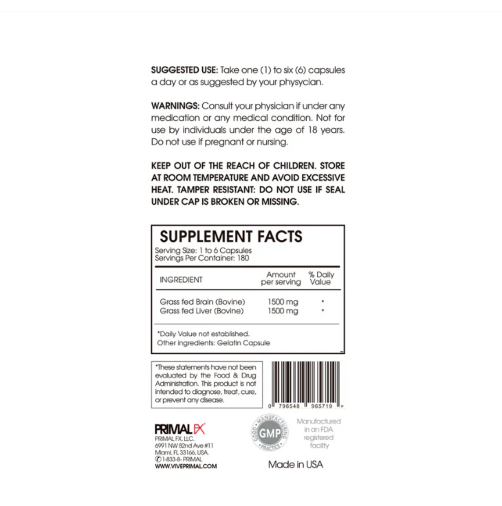 Brain 180 capsulas - PrimalFx