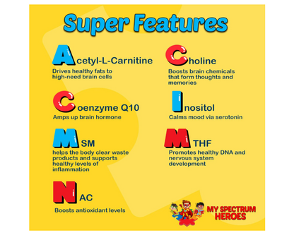 My Spectrum Heroes multivitaminico en polvo para niños