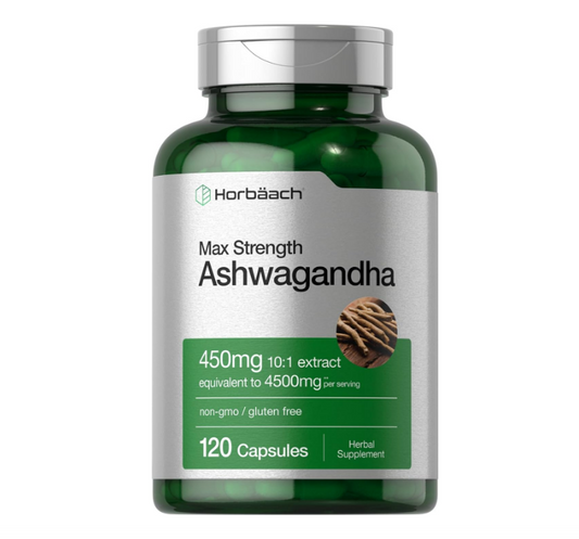 Ashwagandha Horbaach 450mg 10:1 extract equivalente a  4500mg  - 120  Capsulas