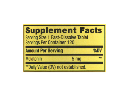 Melatonina de 5mg. Spring Valley Sabor a Fresa - 120 Tabletas