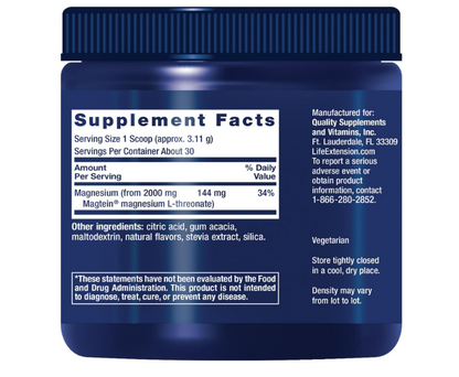 Neuro-Mag Magnesio - L-Threonate en polvo 93.35g - Life Extension