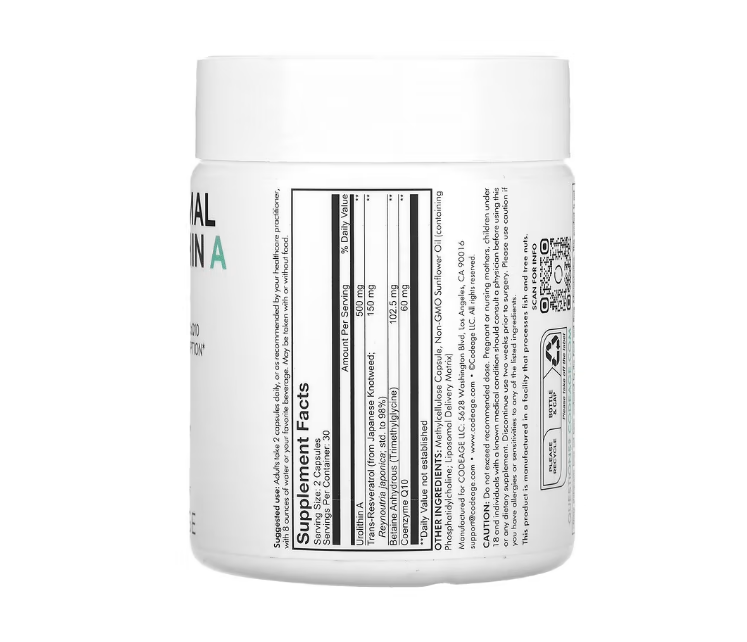 Codeage, Liposomal Urolithin A, Eternal, 60 Capsulas
