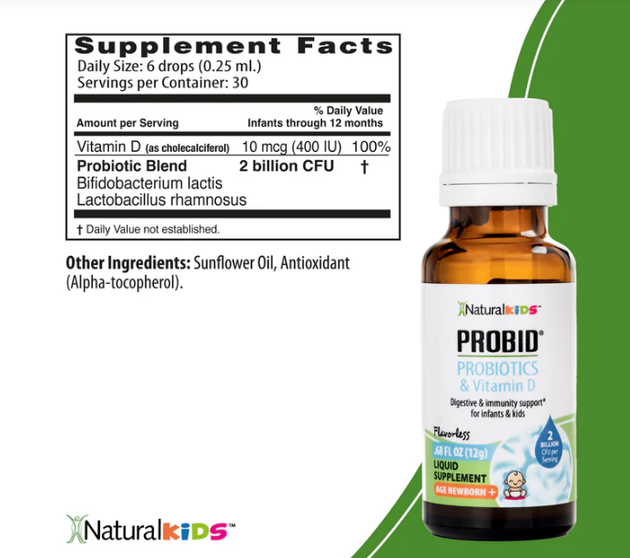 PROBID® | Probióticos y Vitamina D para Bebés y Niños  (12g)