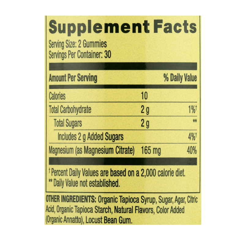 Spring Valley - Magnesio 165mg , 60 gomitas vegetarianas - sabor de naranja