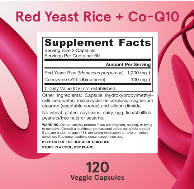 Jarrow Formulas Red Yeast Rice 1200 mg & Co-Q10 100 mg - 120 capsulas