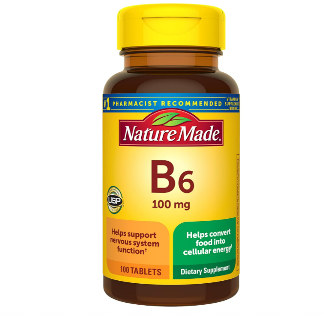 Nature Made - Vitamina B6 de 100 mg, 100 tabletas