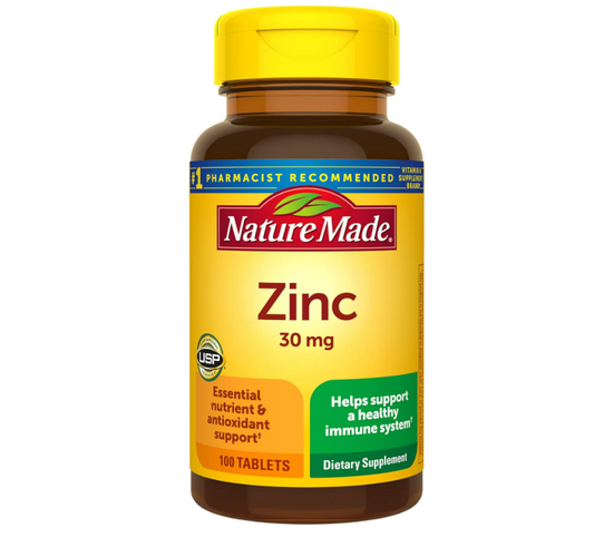 Nature Made  vitamina Zinc 30 mg - 100 tabletas