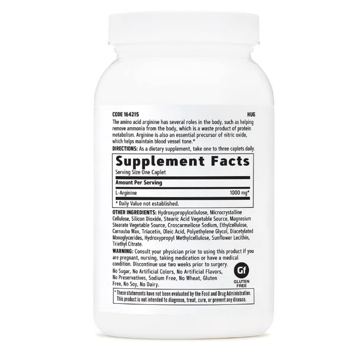 GNC L-Arginina 1000 mg, 90 capsulas