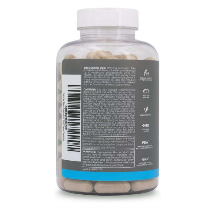 Pure for Men Suplemento extra fuerte de fibra Stay Ready , 120 capsulas