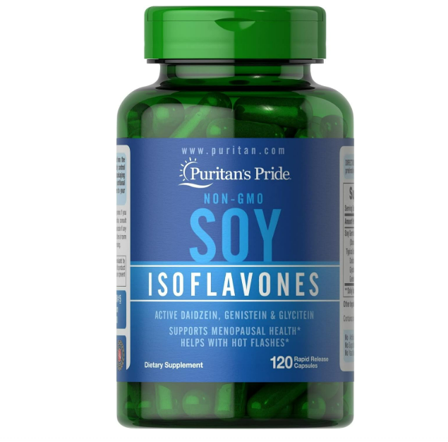 Puritans Pride - Soy Isoflavonas de soja sin OMG 750 mg , 120 cápsulas de liberación rápida