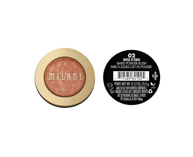 Milani - Baked Blush & Baked Highlighter - 3.5g , 02 ROSE D`ORO
