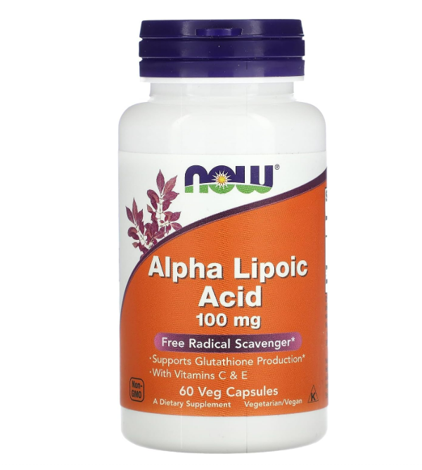 Now - Alpha lipoic acid 100mg , 60 capsulas vegetarianas