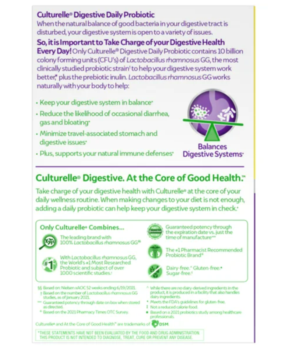 Culturelle Digestive Daily Probiotic 80 Capsulas