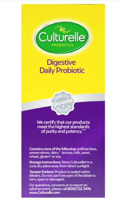 Culturelle Digestive Daily Probiotic 80 Capsulas
