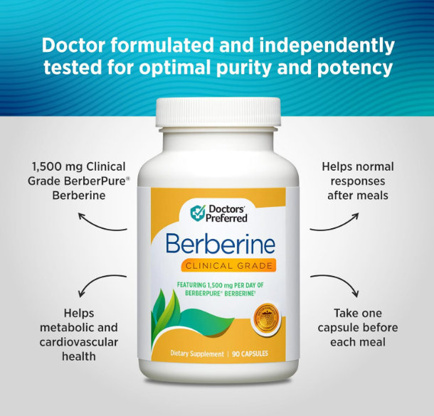 Doctors' Preferred Berberine Cápsulas de Grado Clínico, 105 Unidades
