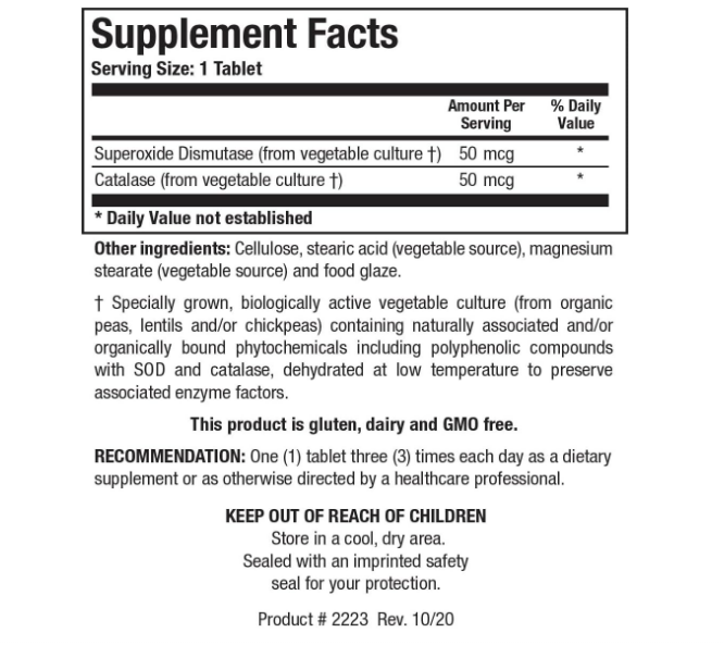Biotics Research Dismuzyme Plus Alta Actividad Antioxidante -180 Tabletas