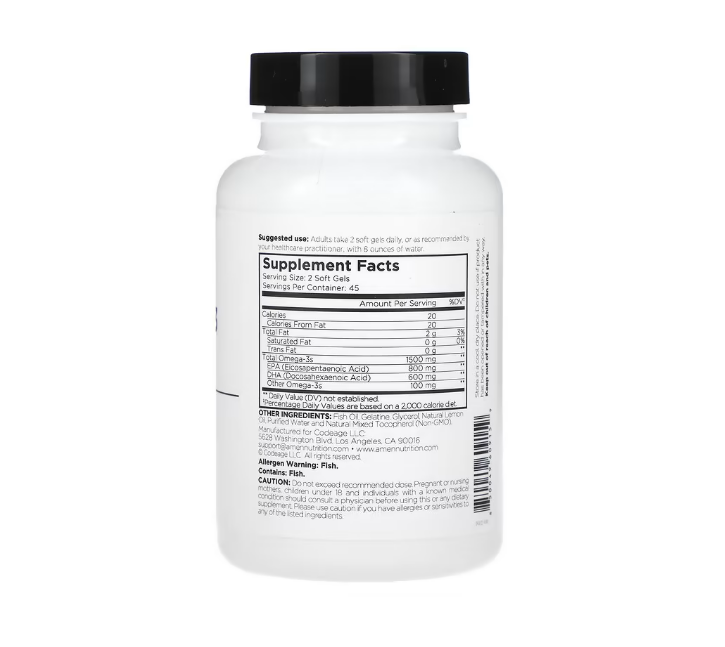 Codeage- Amen, Omega-3, 1,500 mg, 90 capsulas (1.500 mg per capsulas)